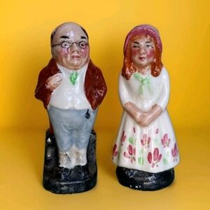 Vintage Artone Dickens Mr Pickwick & Little Nell Salt & Pepper Shakers England